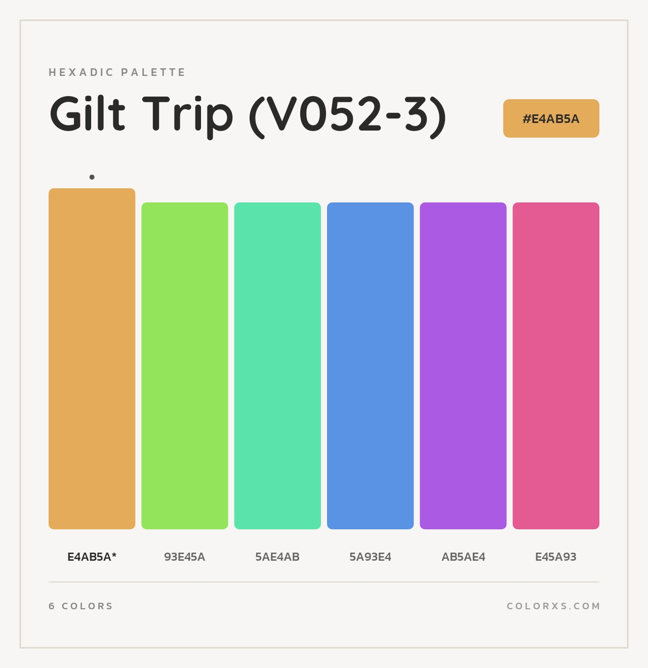 Gilt Trip (V052-3) - Hexadic Color Palette