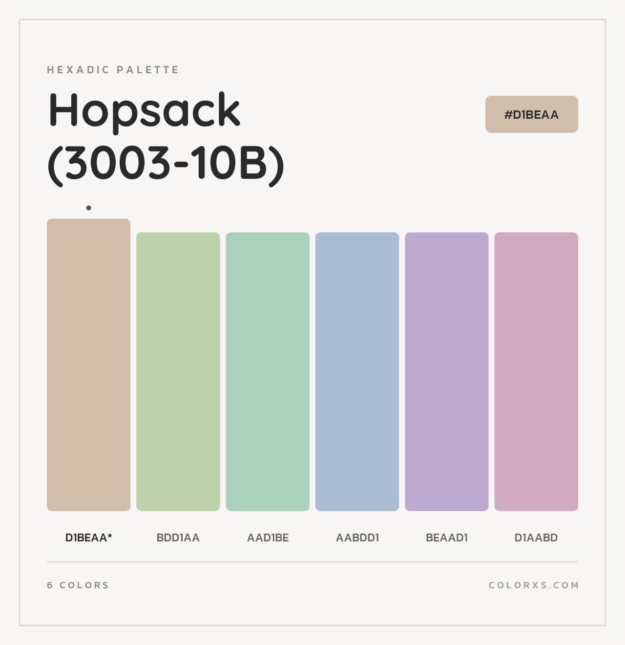 Hopsack (3003-10B) - Hexadic Color Palette