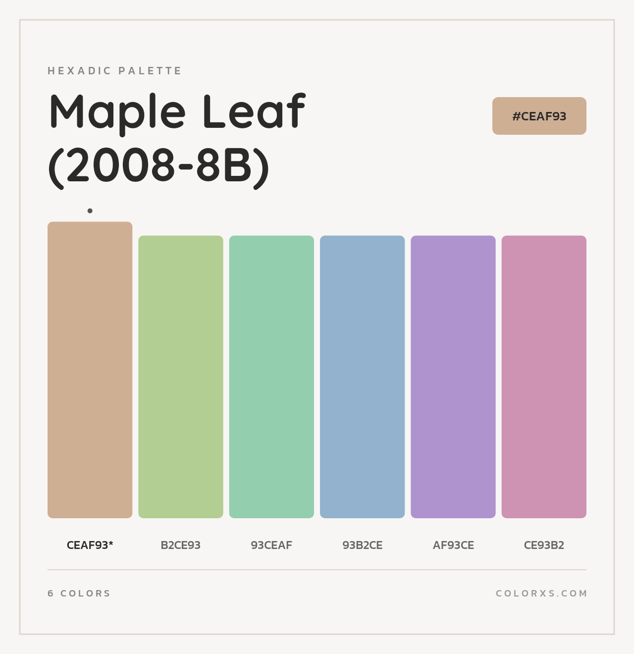 Maple Leaf (2008-8B) - Hexadic Color Palette