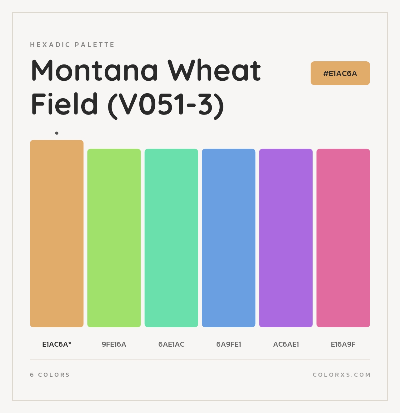 Montana Wheat Field (V051-3) - Hexadic Color Palette