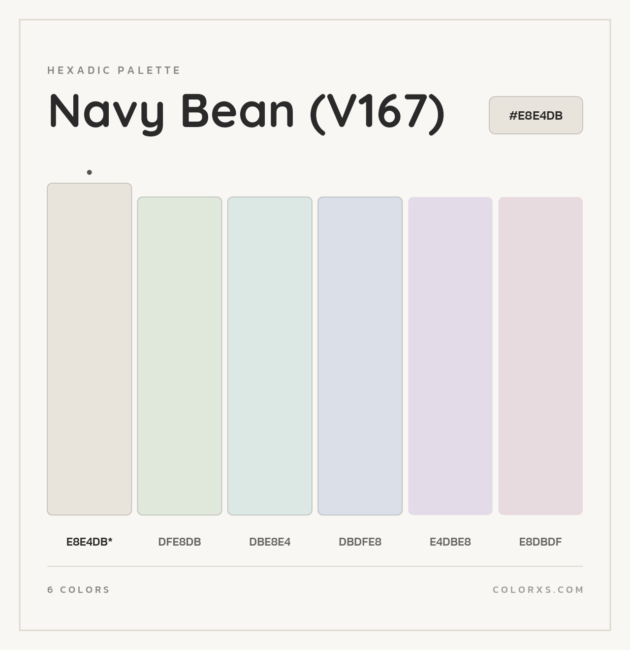 Navy Bean (V167) - Hexadic Color Palette