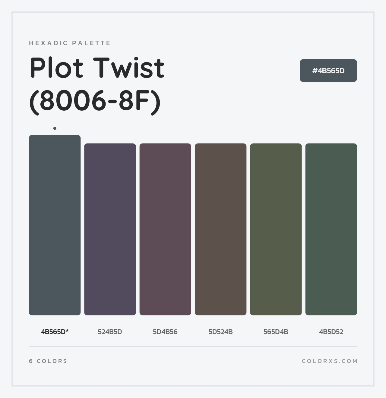 Plot Twist (8006-8F) - Hexadic Color Palette