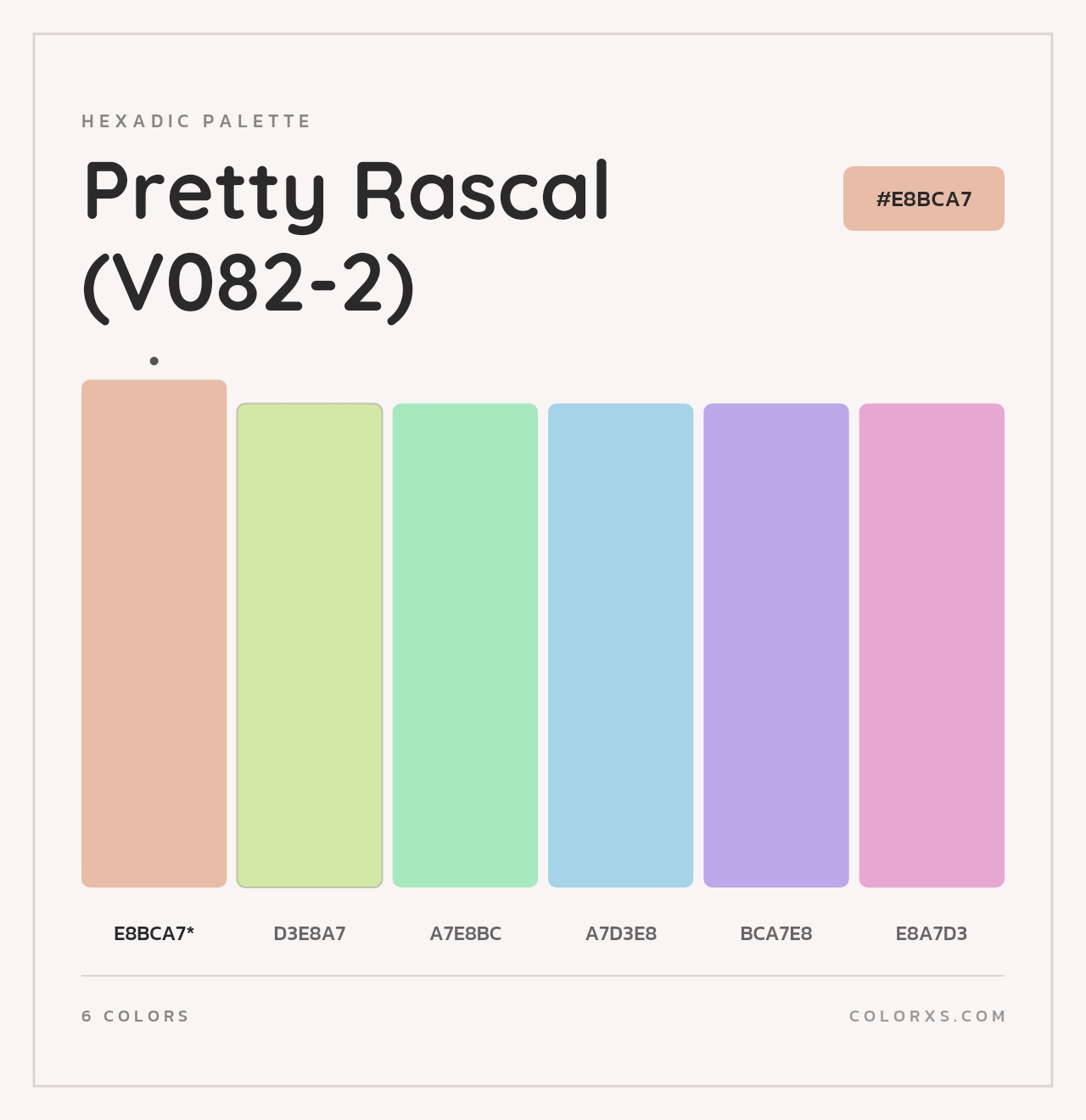 Pretty Rascal (V082-2) - Hexadic Color Palette
