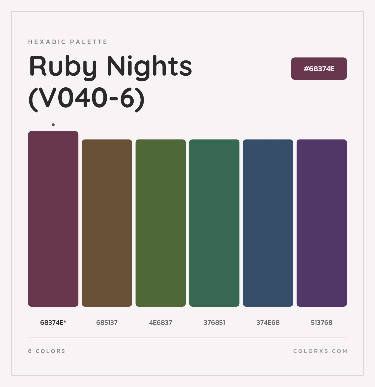 Ruby Nights (V040-6) - Hexadic Color Palette