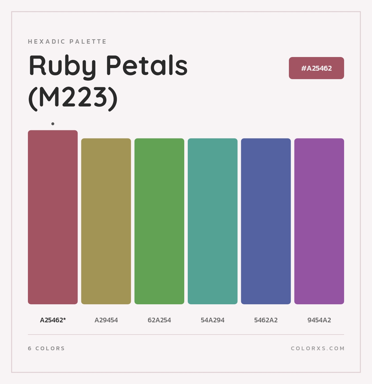 Ruby Petals (M223) - Hexadic Color Palette