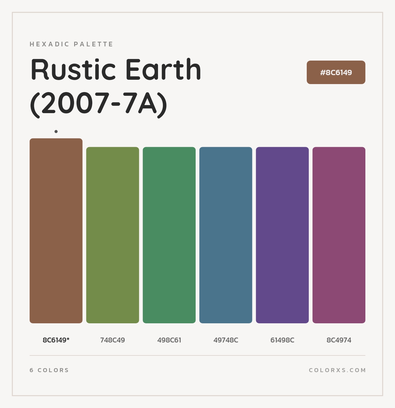 Rustic Earth (2007-7A) - Hexadic Color Palette