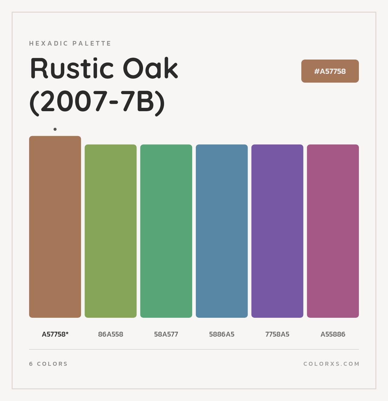 Rustic Oak (2007-7B) - Hexadic Color Palette
