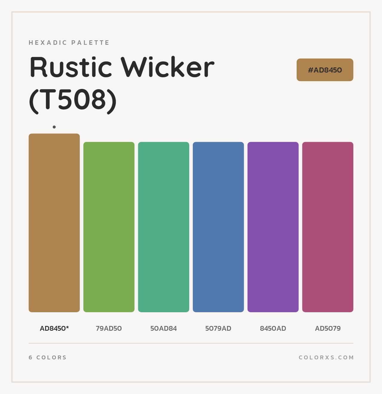 Rustic Wicker (T508) - Hexadic Color Palette