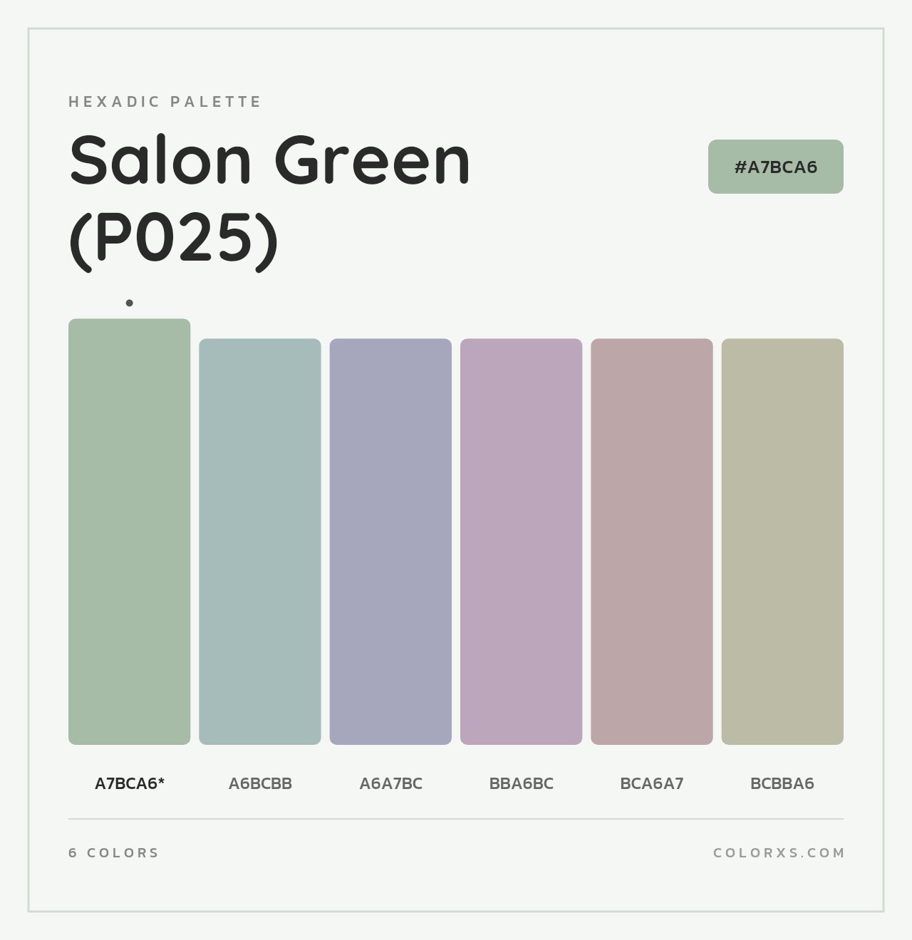 Salon Green (P025) - Hexadic Color Palette
