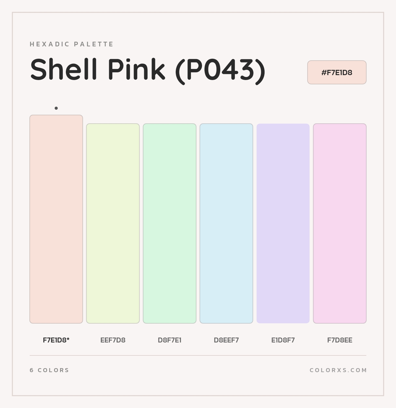 Shell Pink (P043) - Hexadic Color Palette