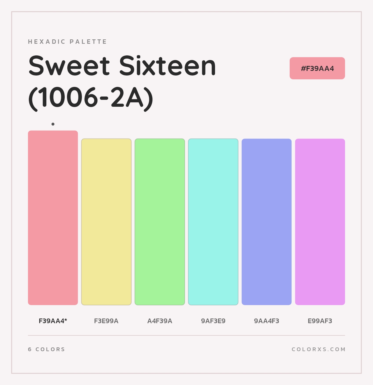 Sweet Sixteen (1006-2A) - Hexadic Color Palette