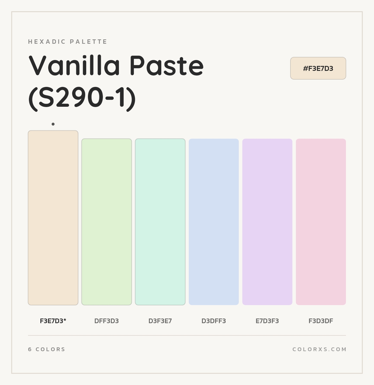 Vanilla Paste (S290-1) - Hexadic Color Palette