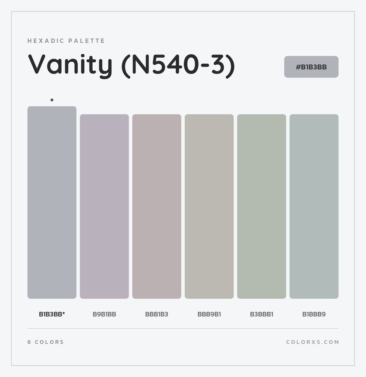 Vanity (N540-3) - Hexadic Color Palette