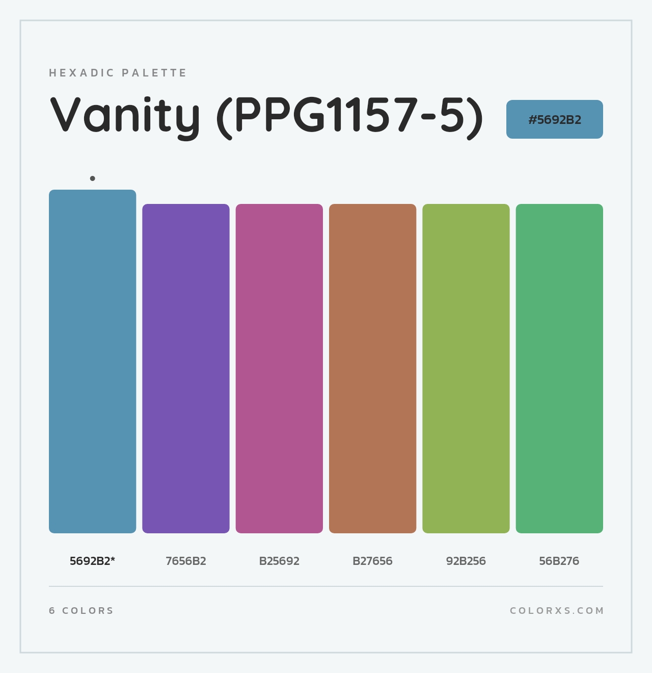 Vanity (PPG1157-5) - Hexadic Color Palette