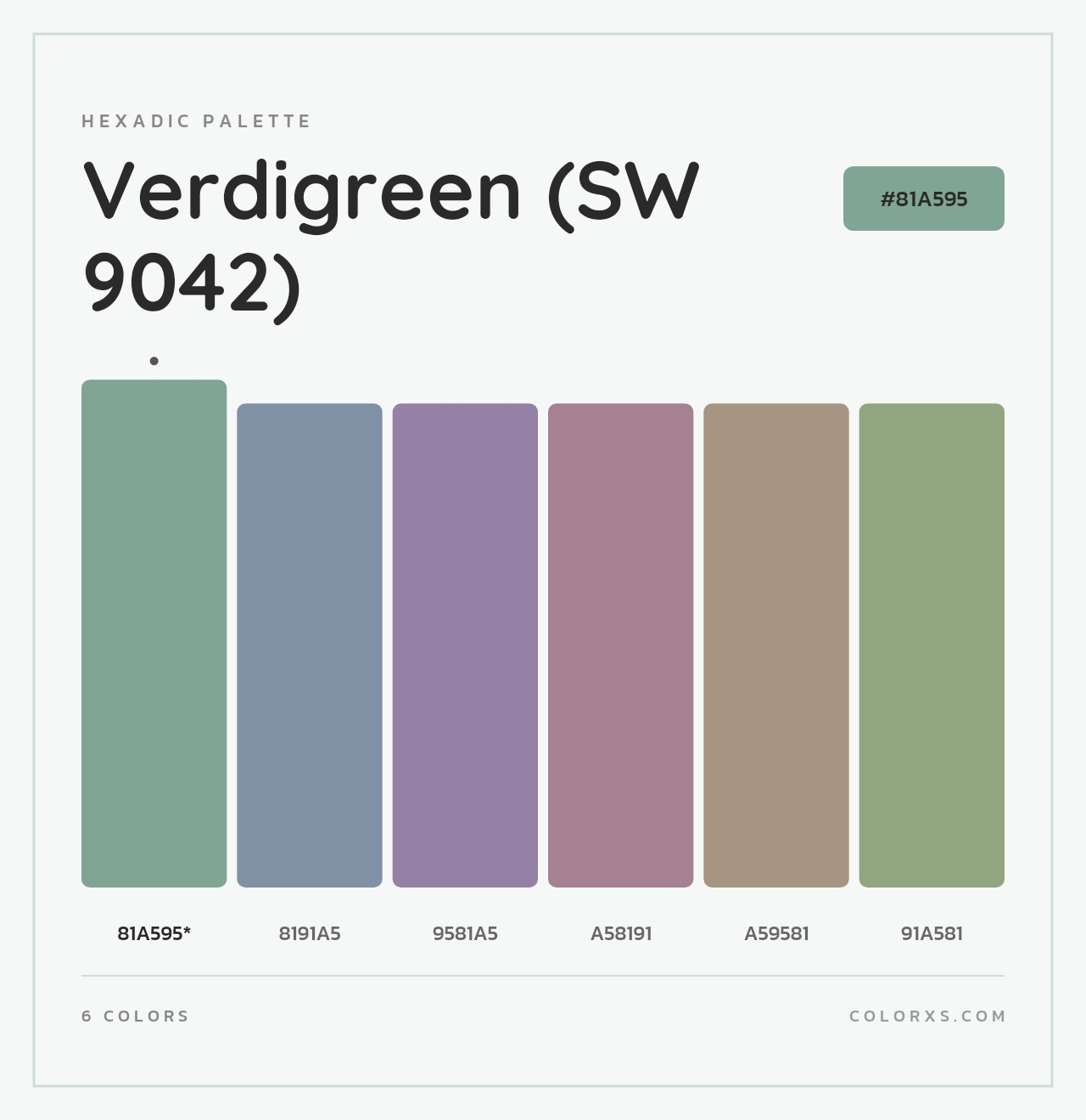 Verdigreen (SW 9042) - Hexadic Color Palette
