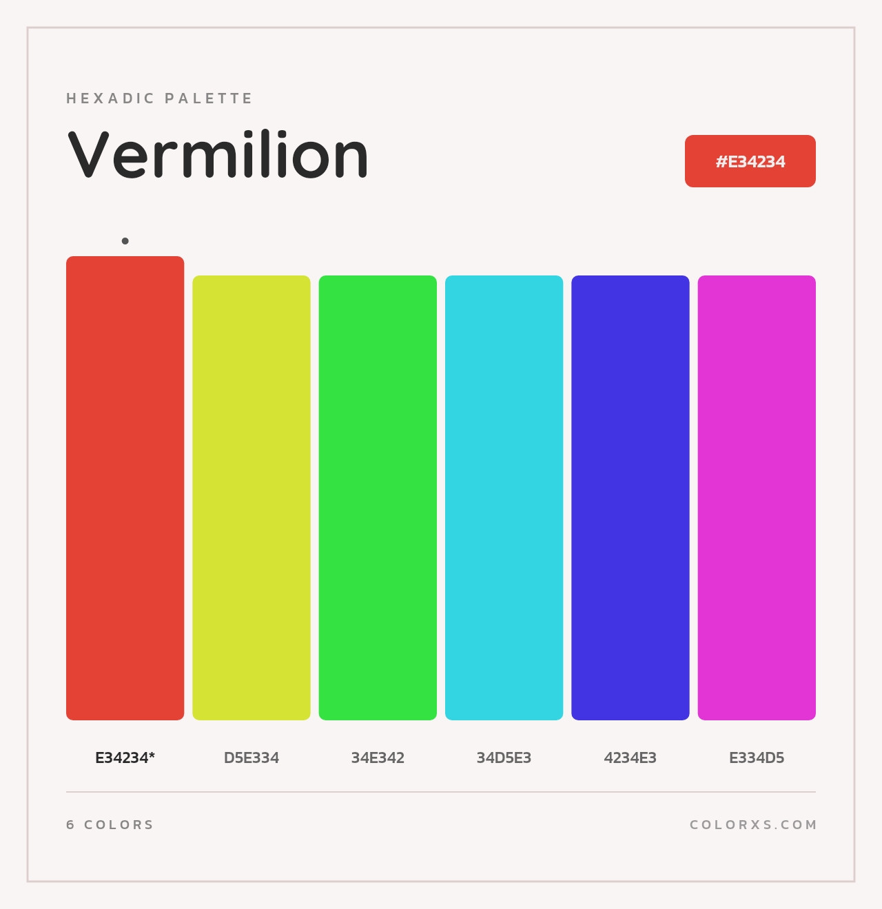 Vermilion - Hexadic Color Palette