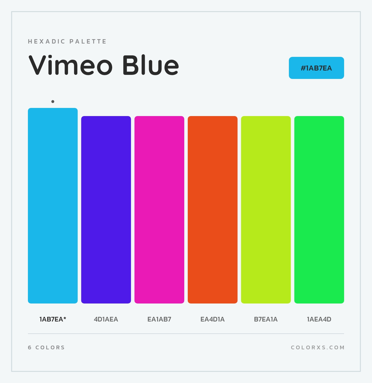 Vimeo Blue - Hexadic Color Palette