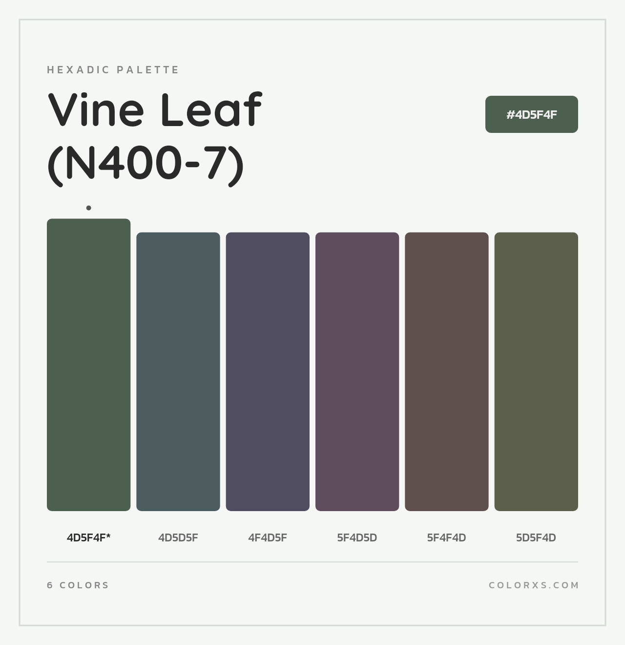 Vine Leaf (N400-7) - Hexadic Color Palette