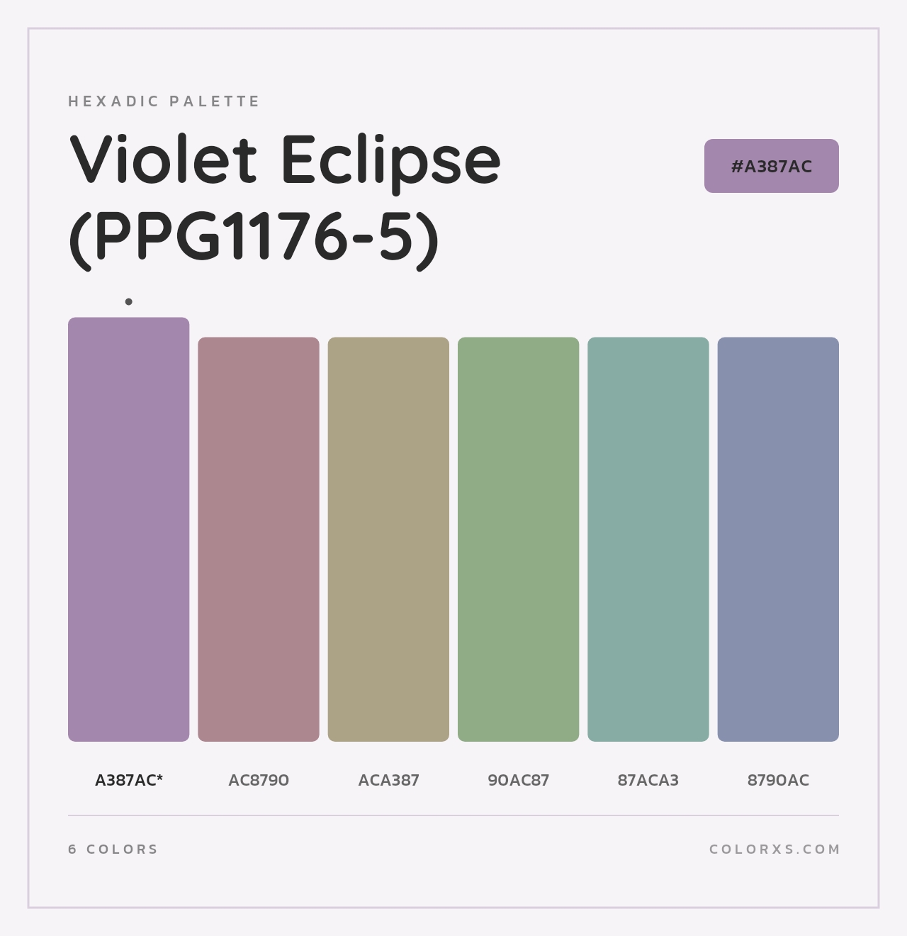 Violet Eclipse (PPG1176-5) - Hexadic Color Palette