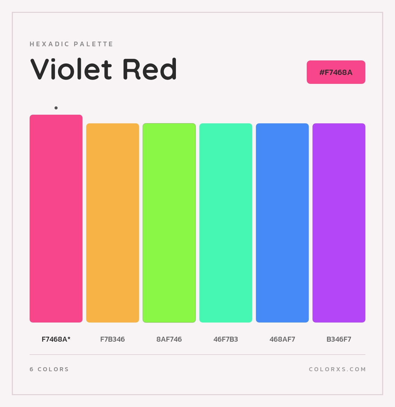 Violet Red - Hexadic Color Palette