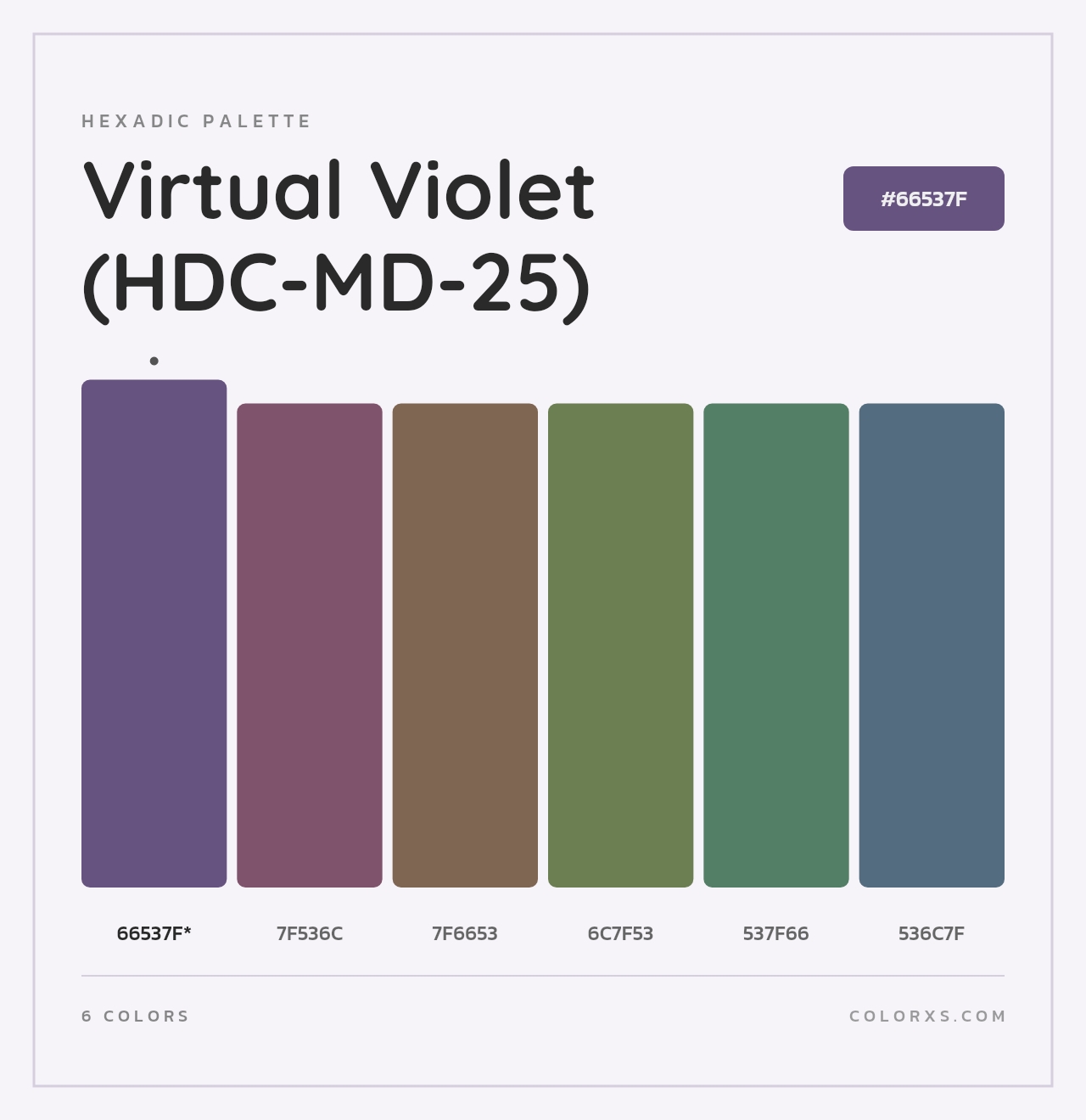 Virtual Violet (HDC-MD-25) - Hexadic Color Palette