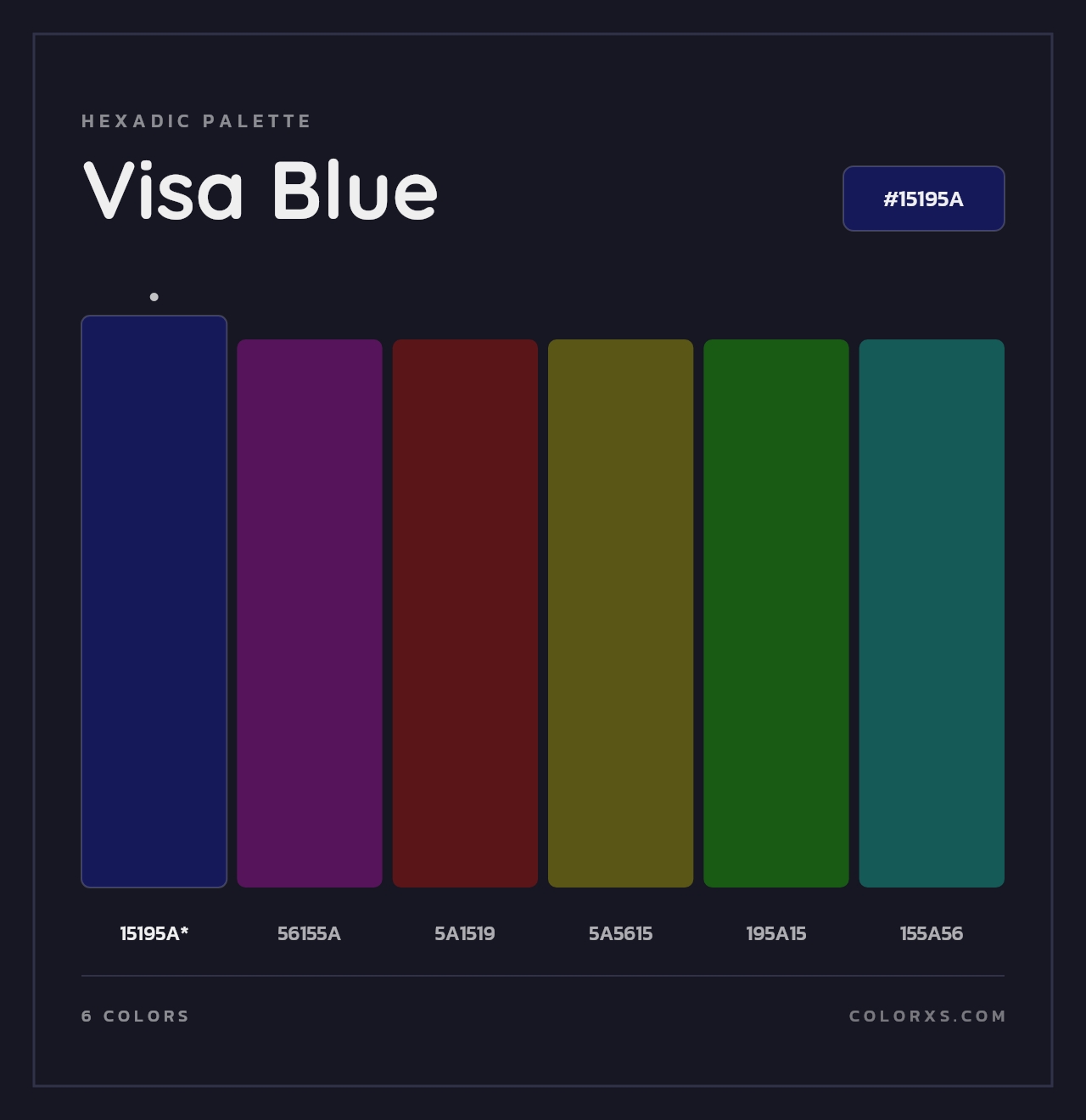 Visa Blue - Hexadic Color Palette