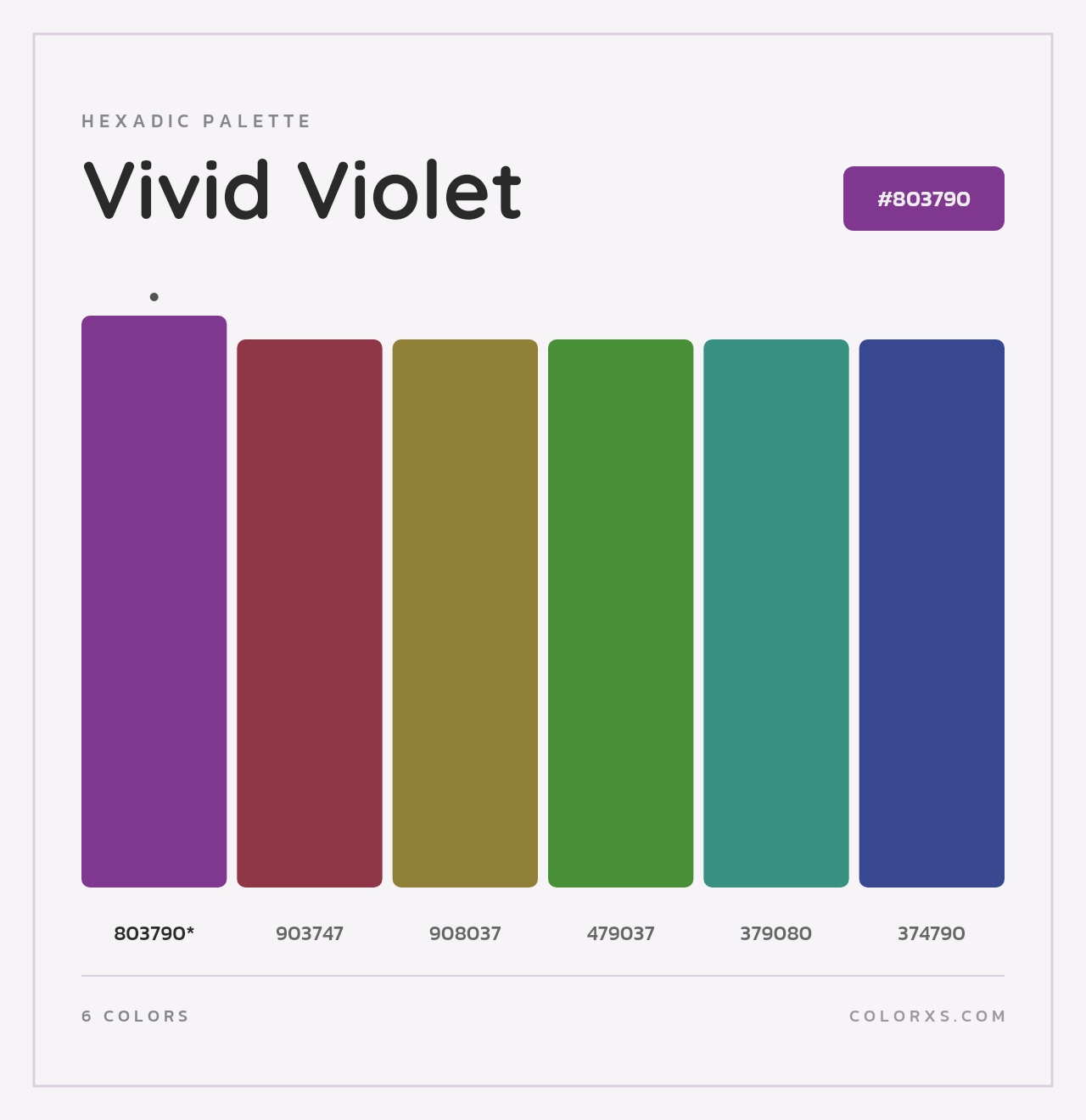 Vivid Violet - Hexadic Color Palette