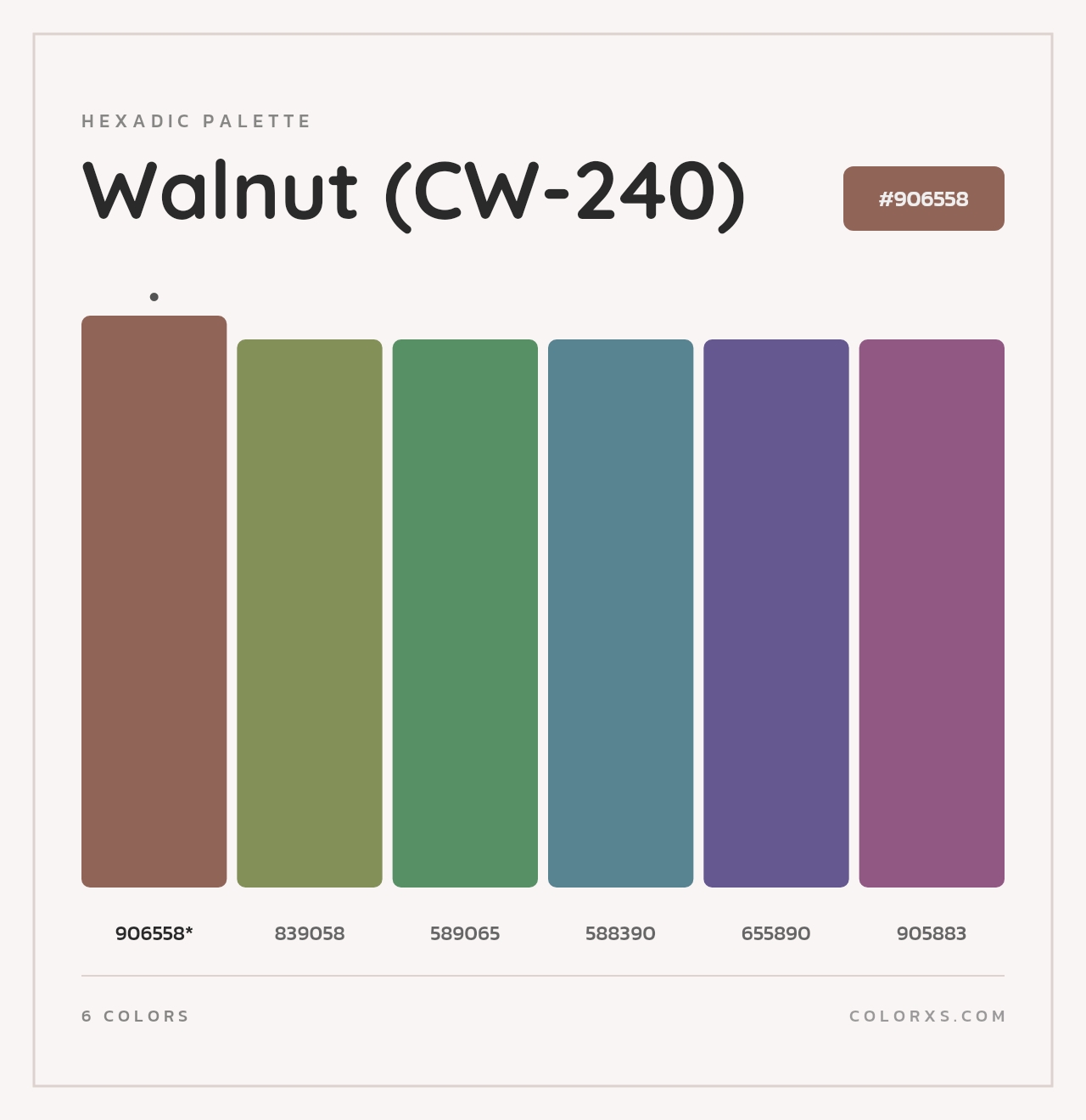 Walnut (CW-240) - Hexadic Color Palette