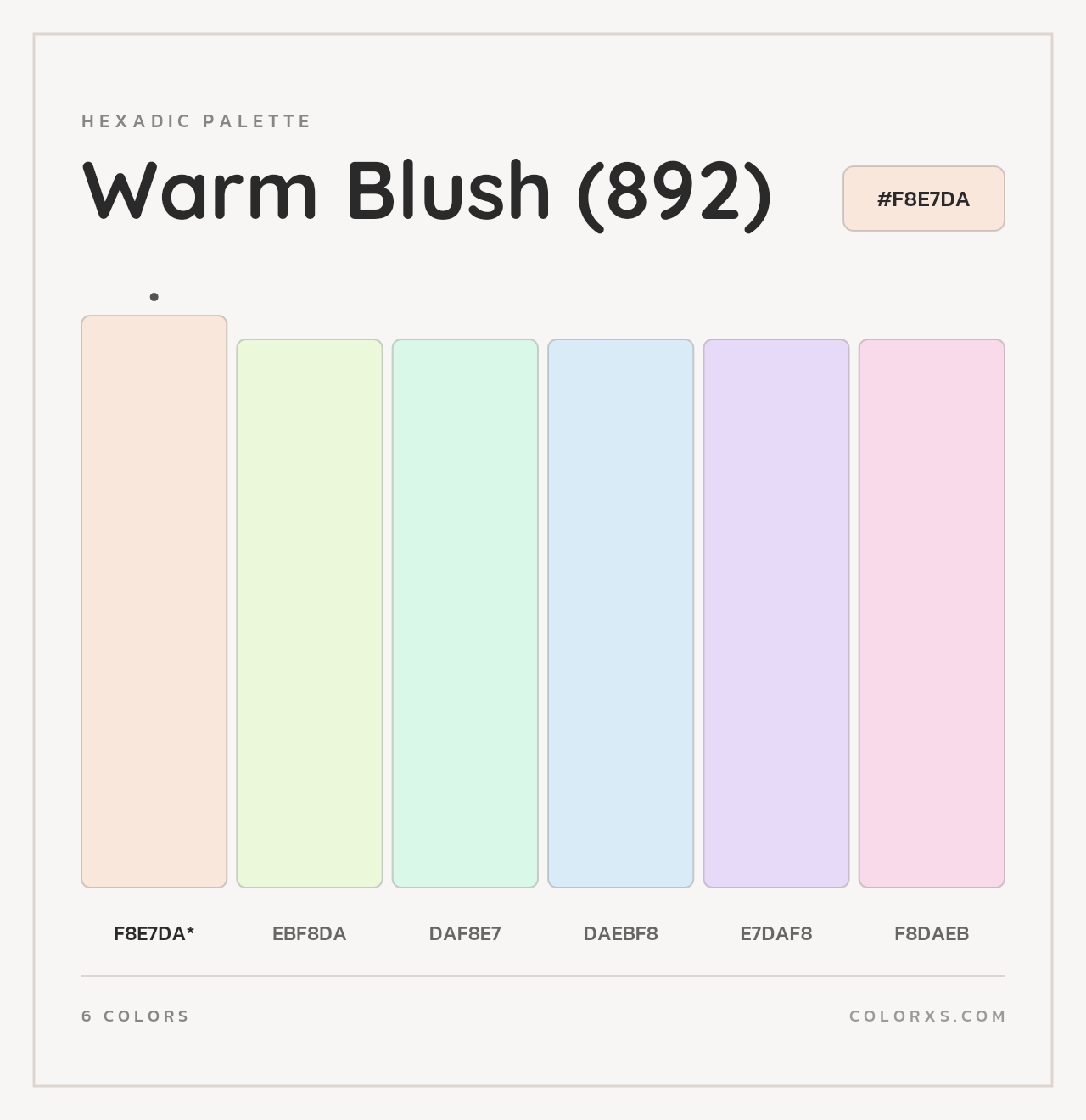 Warm Blush (892) - Hexadic Color Palette