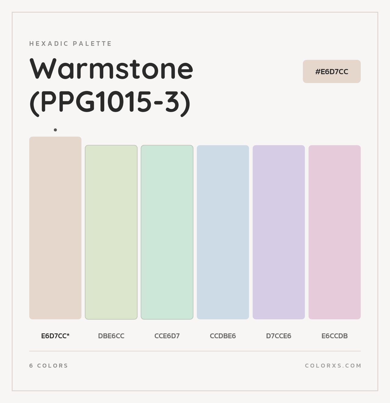Warmstone (PPG1015-3) - Hexadic Color Palette