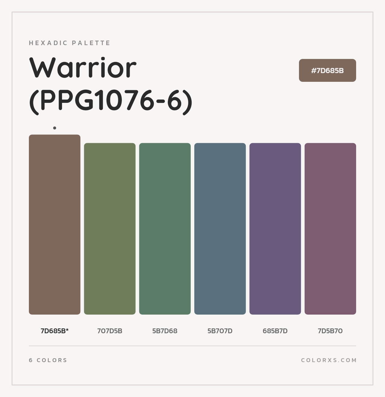Warrior (PPG1076-6) - Hexadic Color Palette