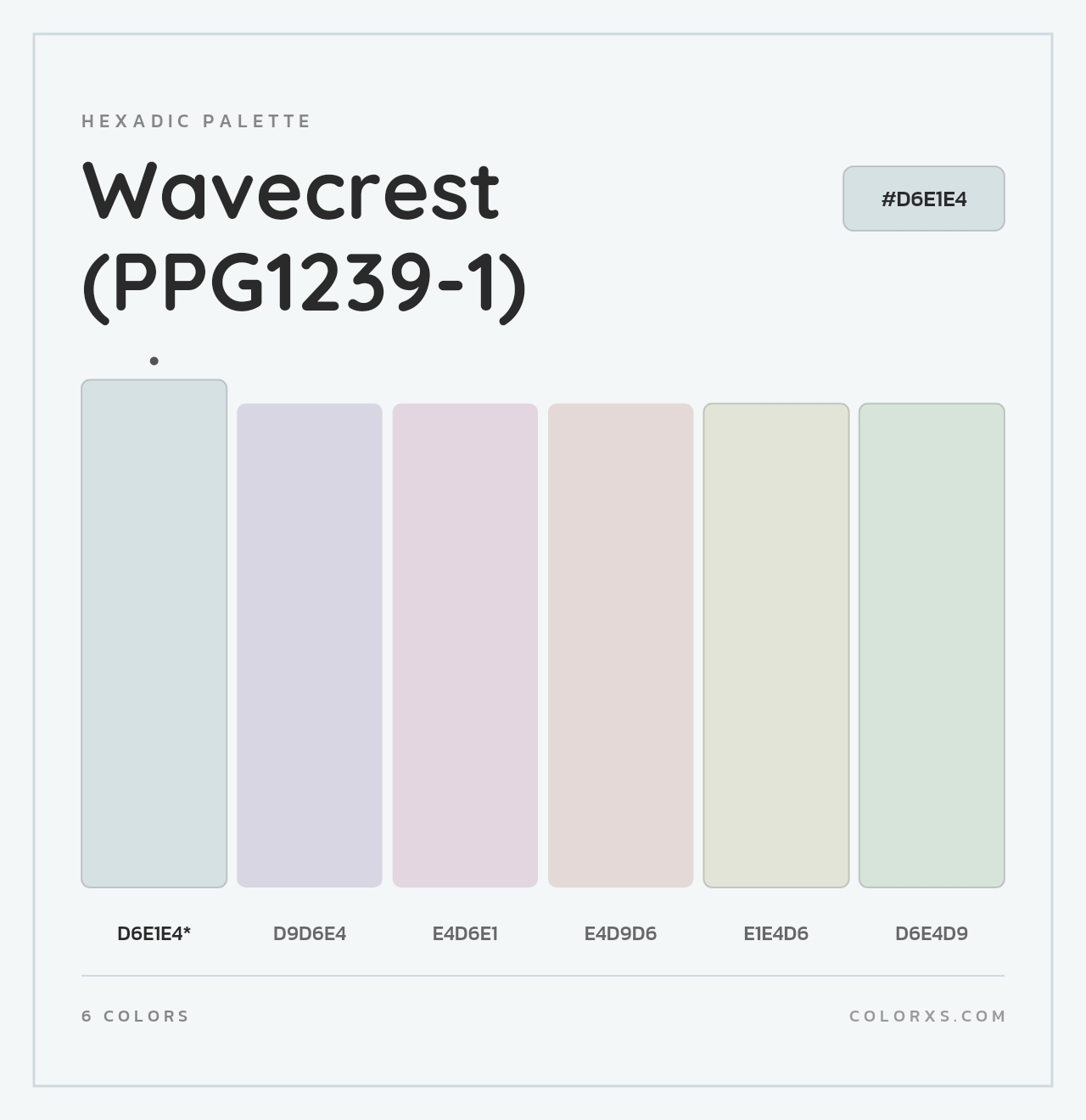 Wavecrest (PPG1239-1) - Hexadic Color Palette