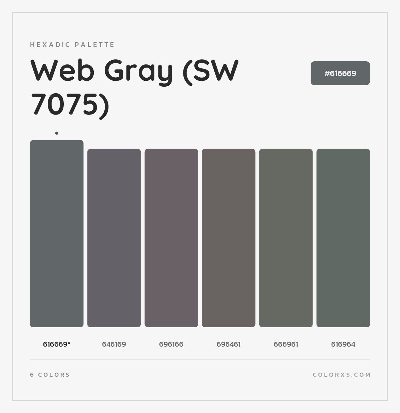 Web Gray (SW 7075) - Hexadic Color Palette