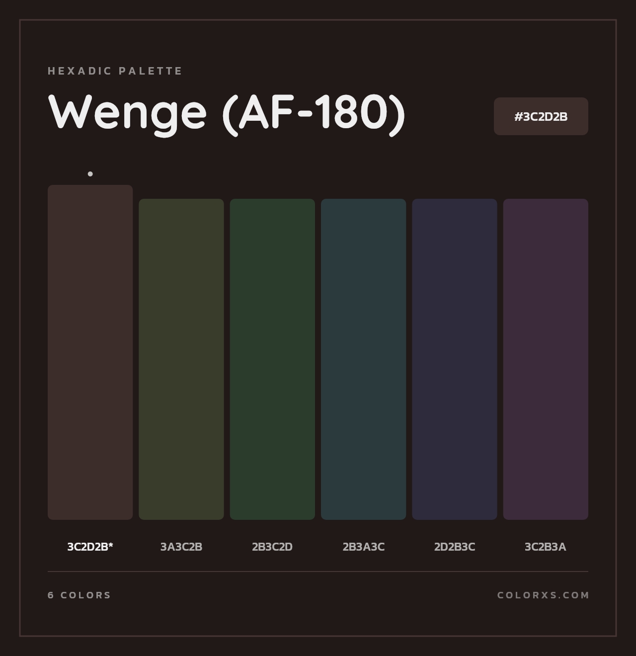 Wenge (AF-180) - Hexadic Color Palette
