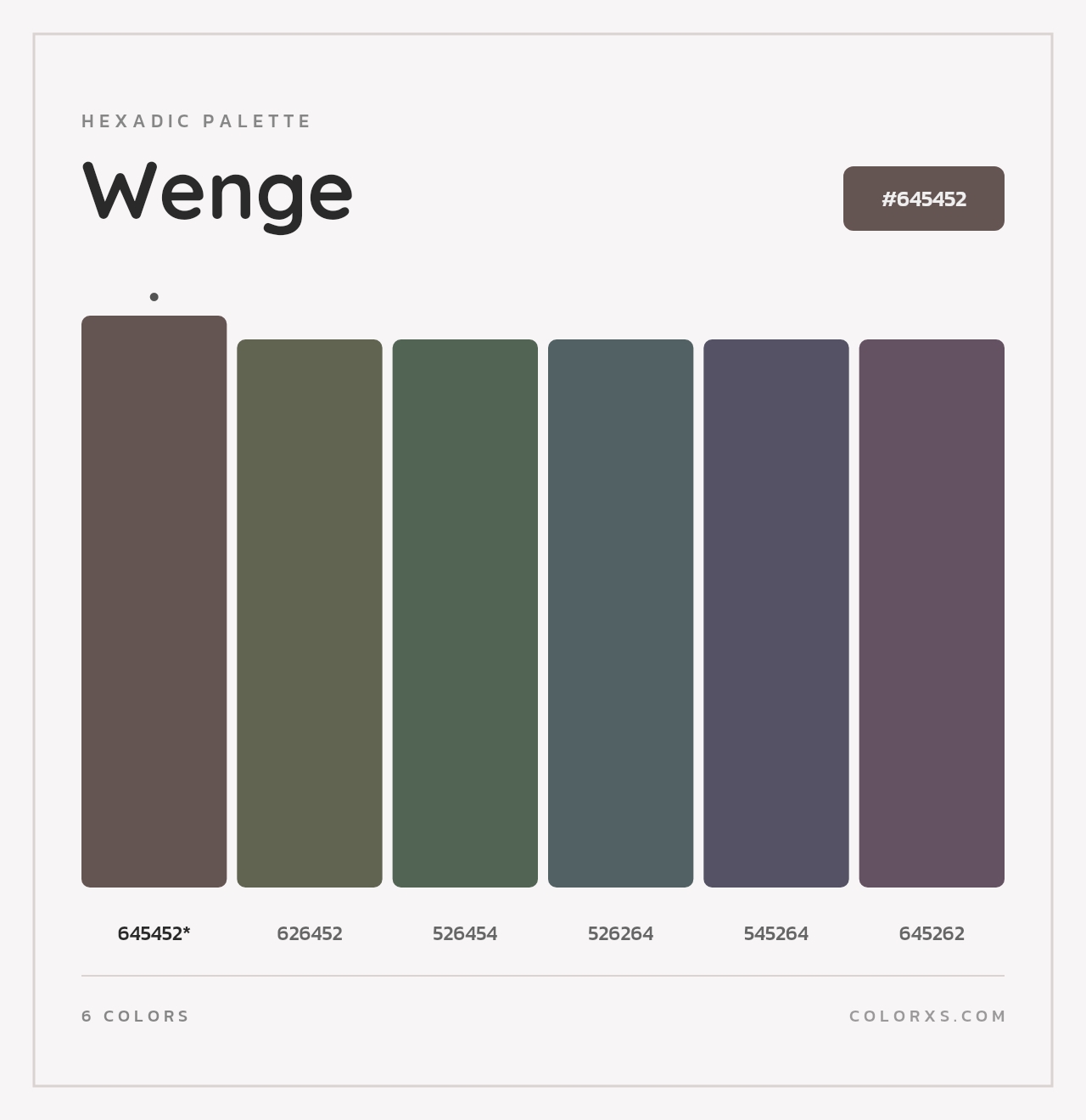 Wenge - Hexadic Color Palette