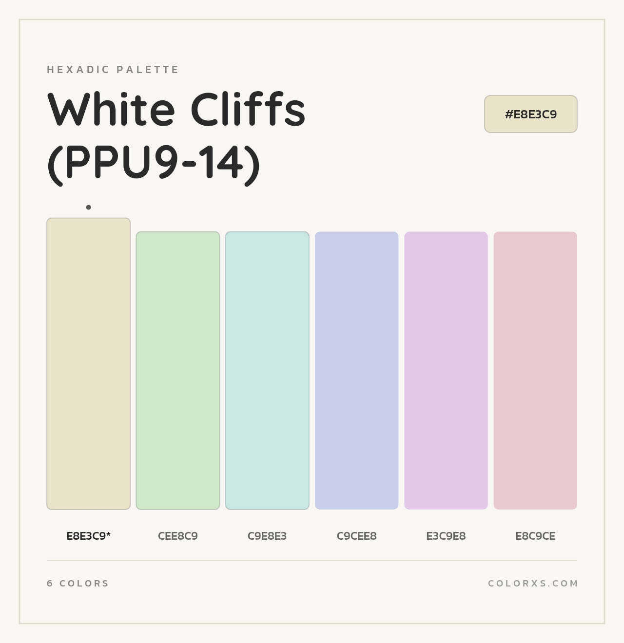 White Cliffs (PPU9-14) - Hexadic Color Palette