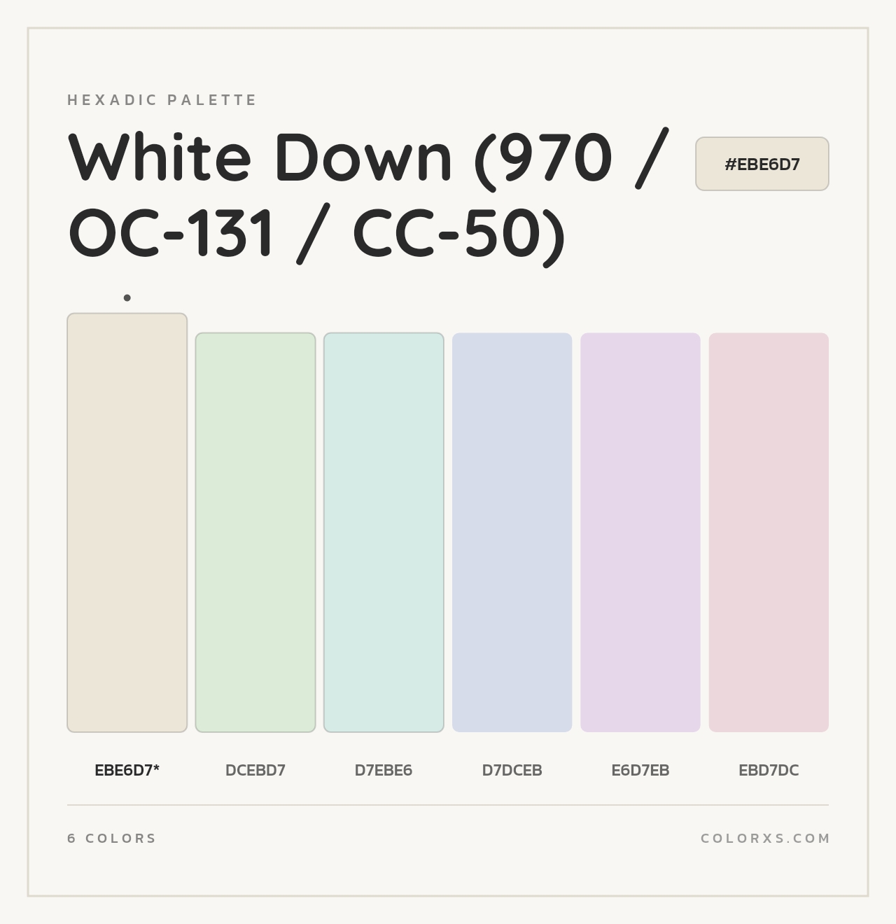 White Down (970 / OC-131 / CC-50) - Hexadic Color Palette