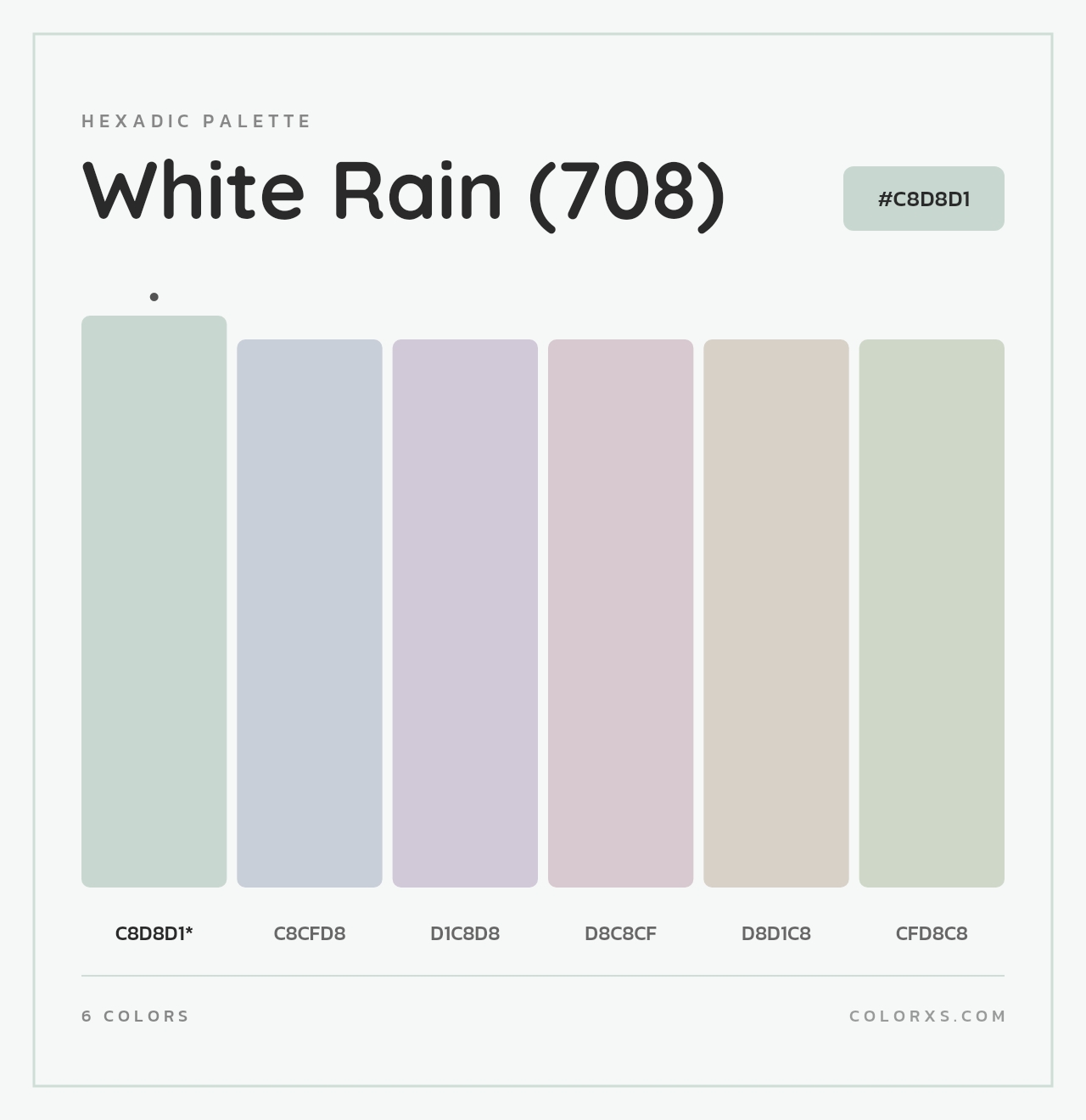 White Rain (708) - Hexadic Color Palette
