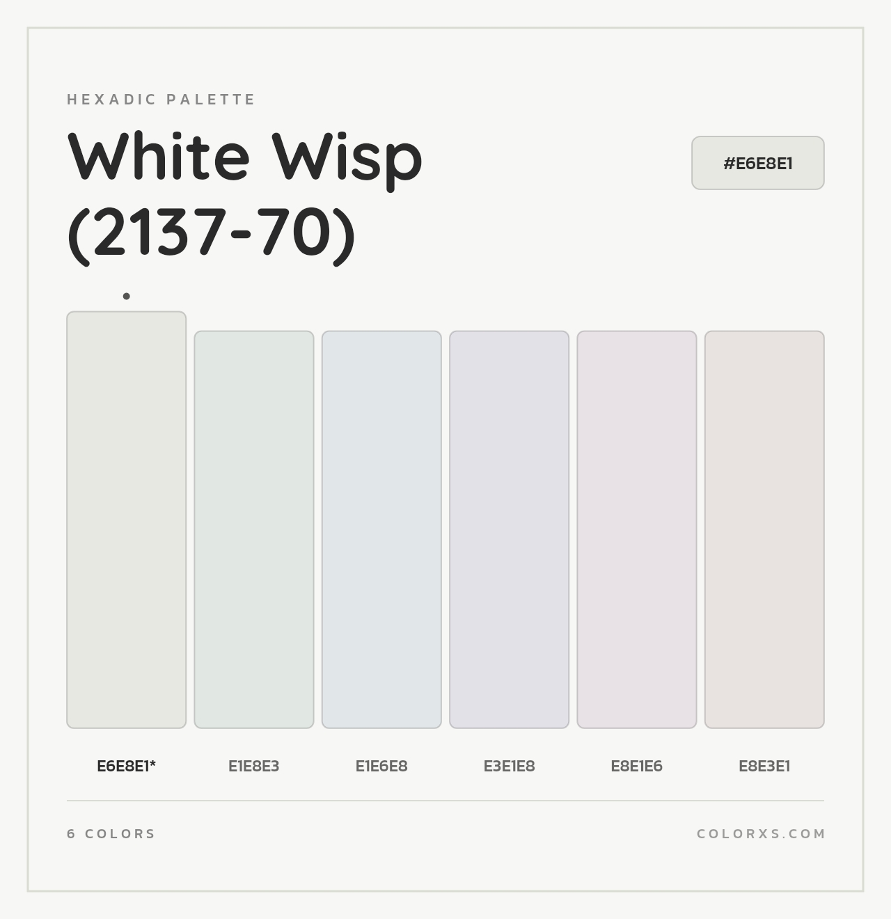 White Wisp (2137-70) - Hexadic Color Palette
