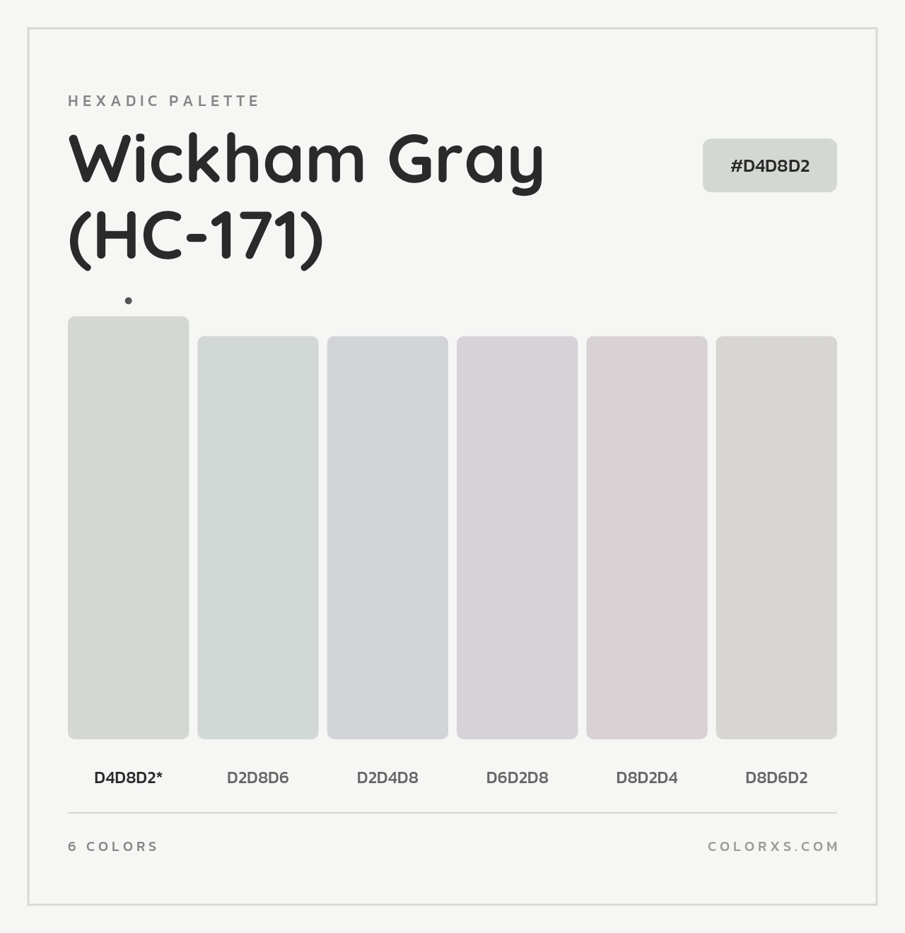 Wickham Gray (HC-171) - Hexadic Color Palette