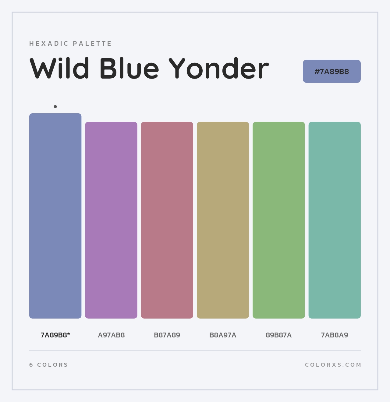Wild Blue Yonder - Hexadic Color Palette