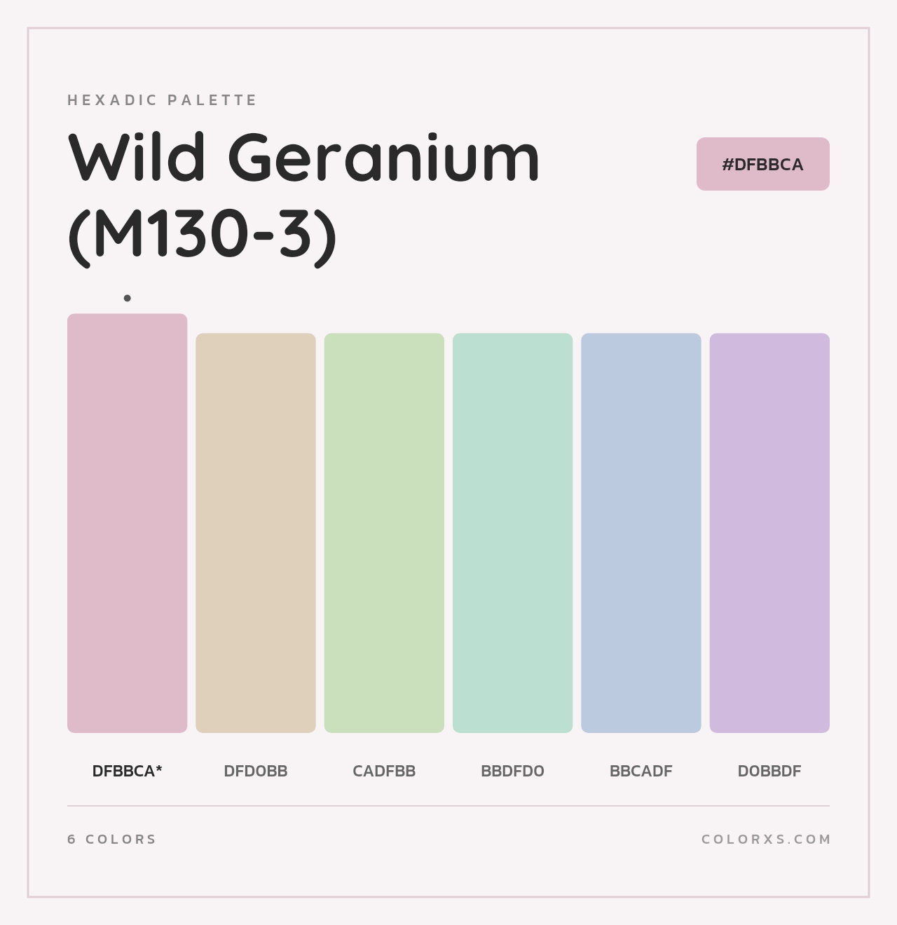 Wild Geranium (M130-3) - Hexadic Color Palette