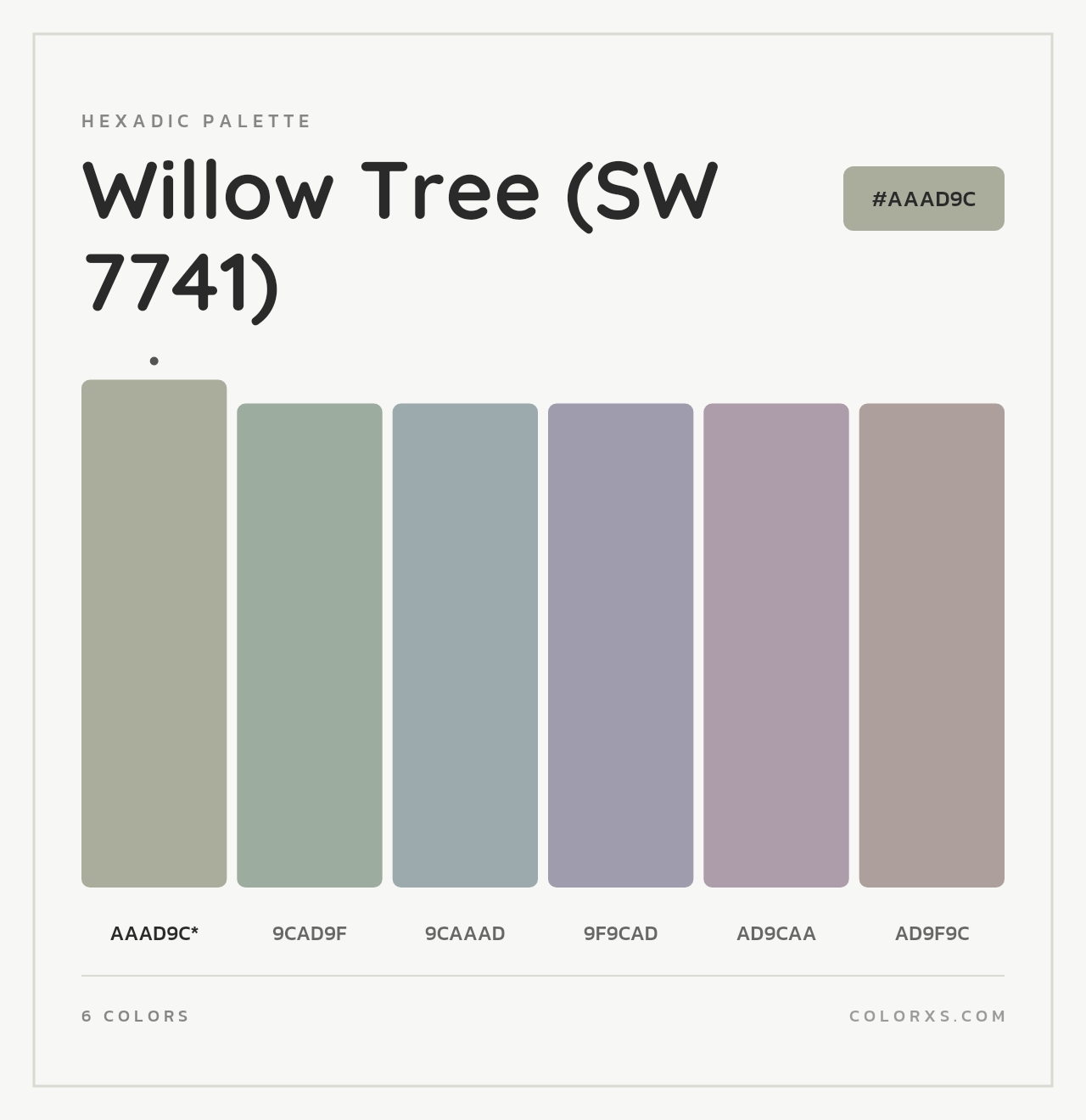 Willow Tree (SW 7741) - Hexadic Color Palette