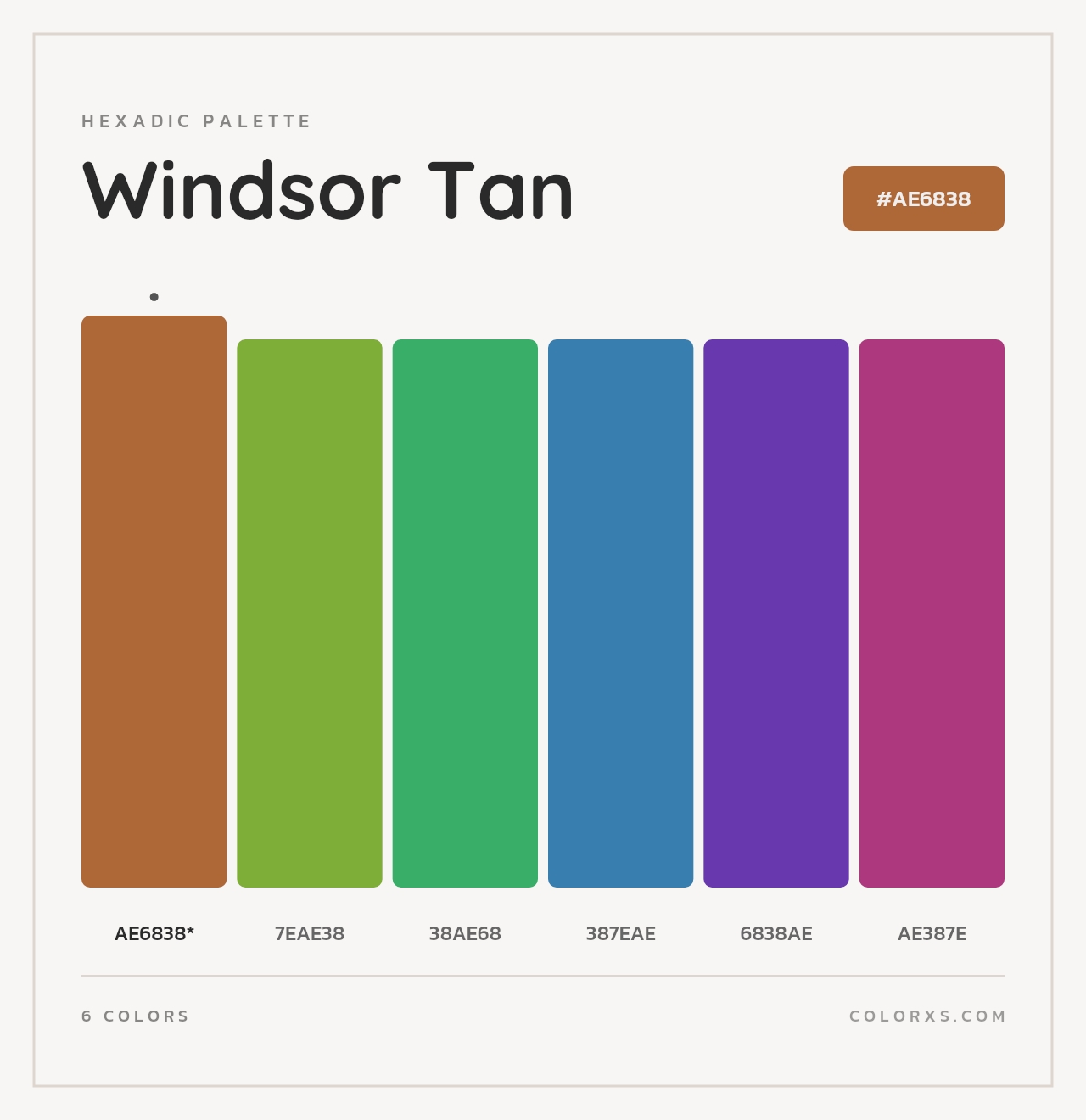 Windsor Tan - Hexadic Color Palette