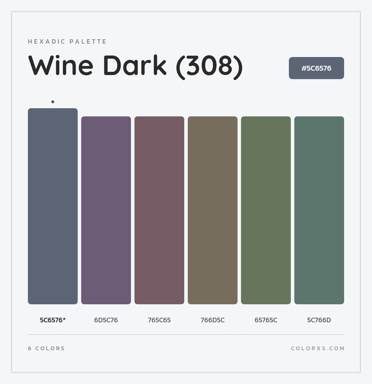Wine Dark (308) - Hexadic Color Palette