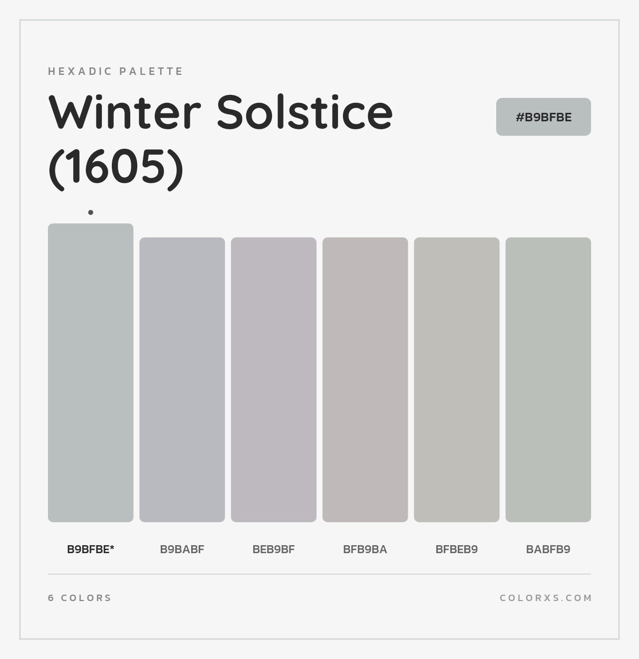 Winter Solstice (1605) - Hexadic Color Palette