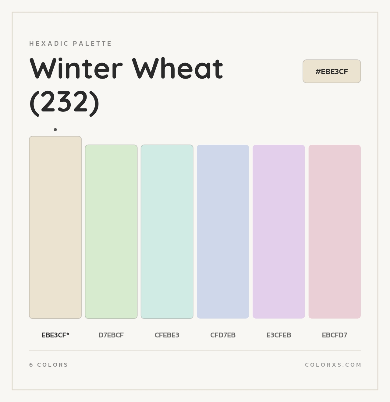 Winter Wheat (232) - Hexadic Color Palette