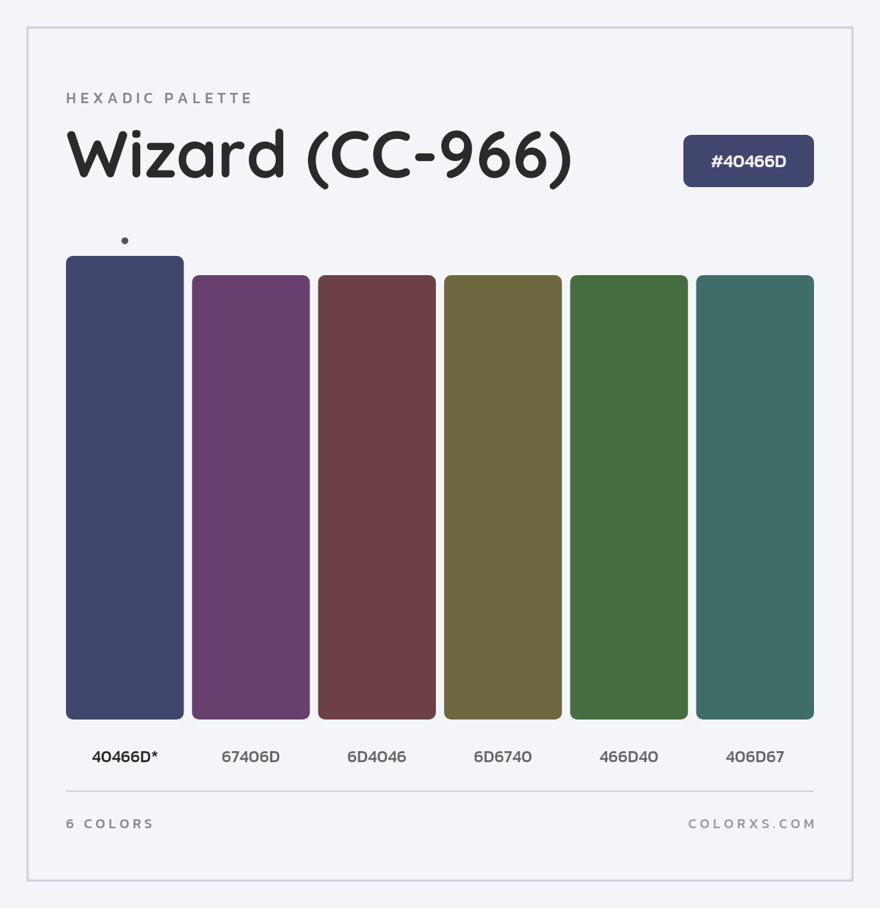 Wizard (CC-966) - Hexadic Color Palette