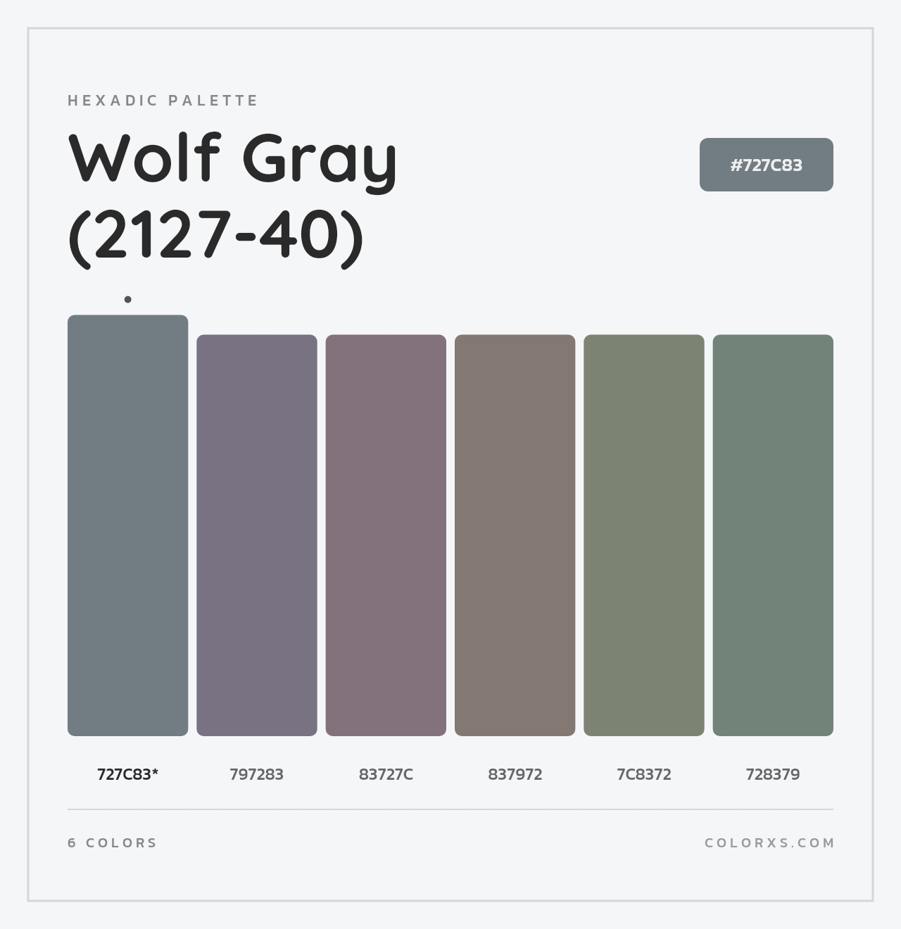 Wolf Gray (2127-40) - Hexadic Color Palette
