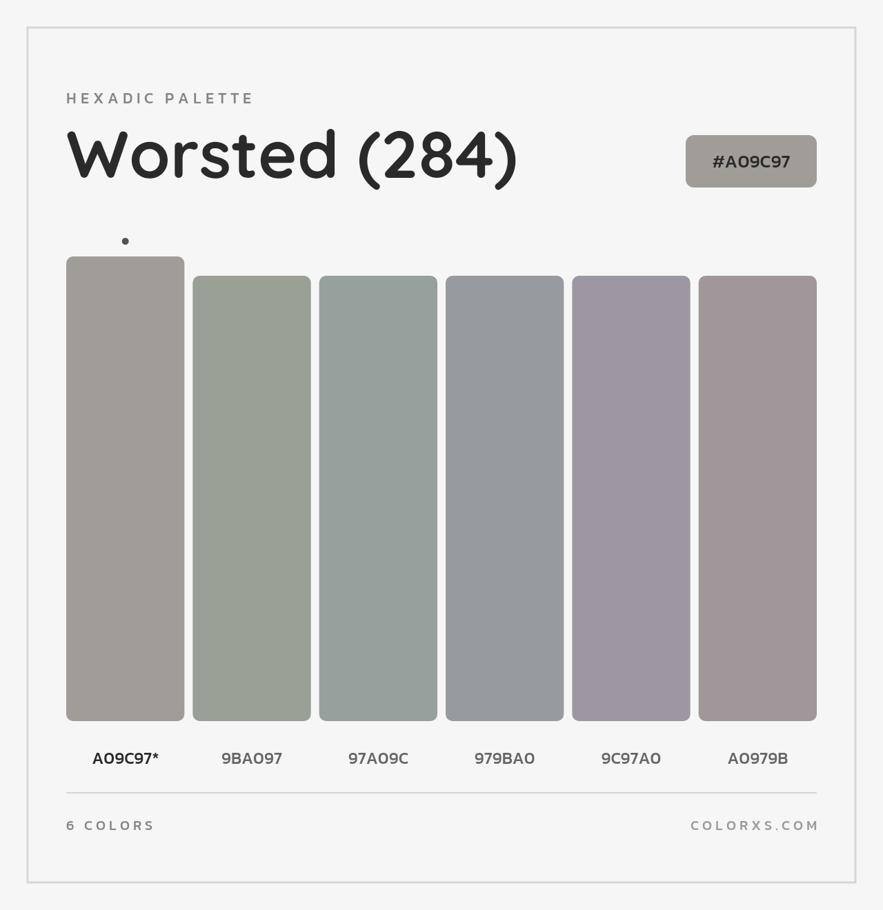 Worsted (284) - Hexadic Color Palette